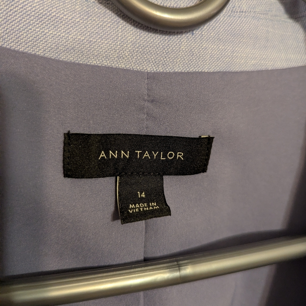 Ann Taylor Notched One Button Blazer - Light Blue (Wisteria) - Picture 4 of 7